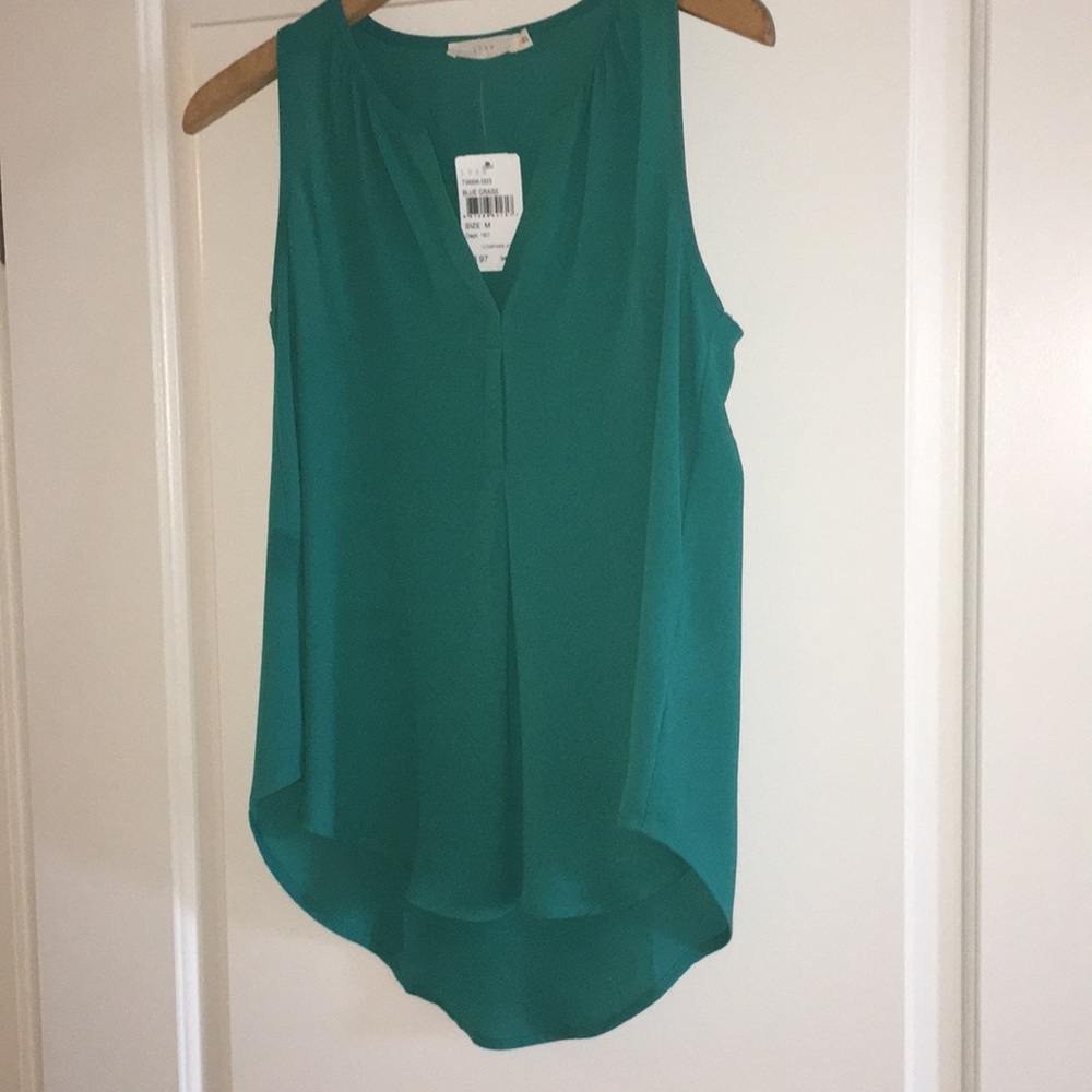 Teal Lush silky shirt NWT